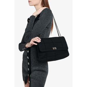 Pre-loved Chanel™ 1997-99 Black Felt Identification Felt Reissue Bag